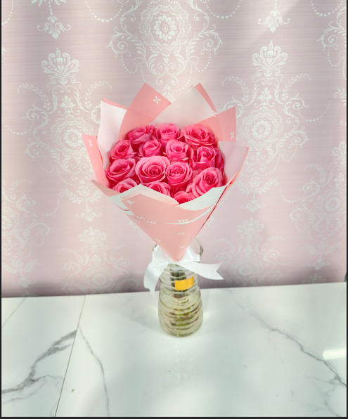 12 Pink Lv Roses