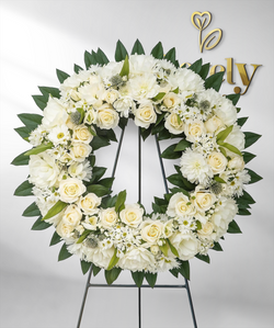 Eternal Peace White Funeral Wreath