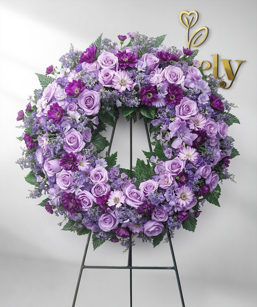 Lavender and Purple Elegant Memorial Floral Tribute
