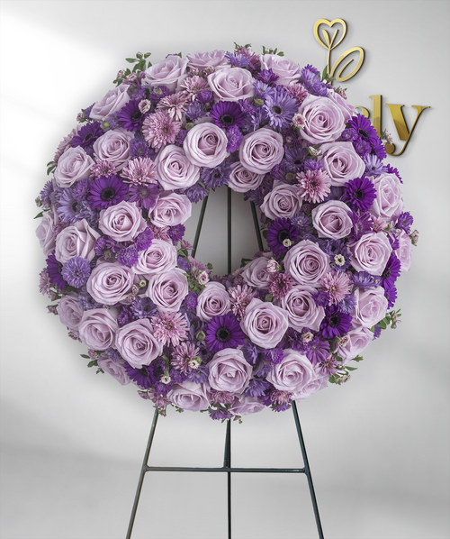 Infinite Grace Lavender Rose Funeral Wreath