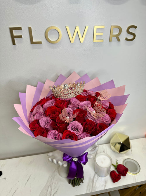 50 Roses Red & Purple