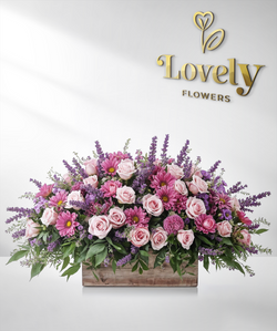 Elegant Pink and Purple Floral Arrangement