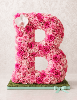 Letter B Pink Orchid Floral