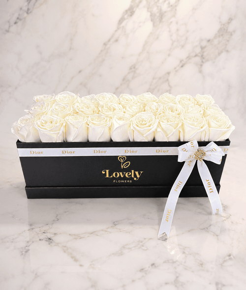 Midnight Ivory Rose Box