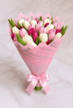 20 Mixed Color Tulips Bouquet