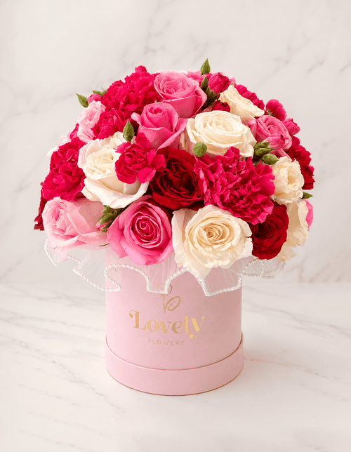 Pearl Blush Romance – 25 Roses