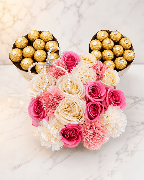 Pink Pearl Mickey Rose & Chocolate Box