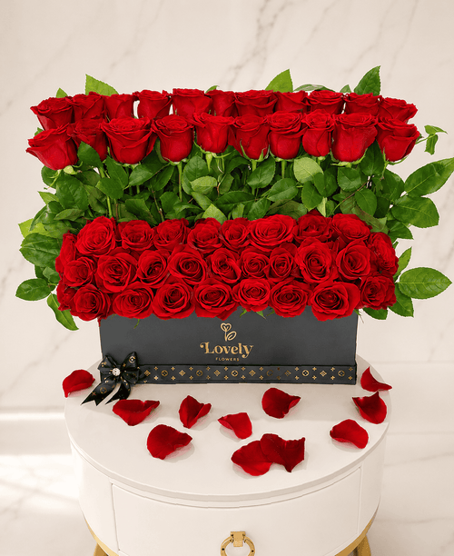 Stunning Red Rose Flat box