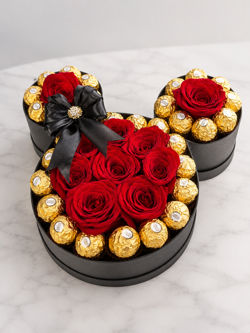 Red Rose + Chocolates Mickey lovely Big Box