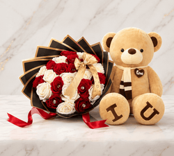 COMBO #6 Forever Yours IU – Rose & Giant Teddy