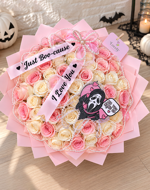 Scream sticker Pink bouquet