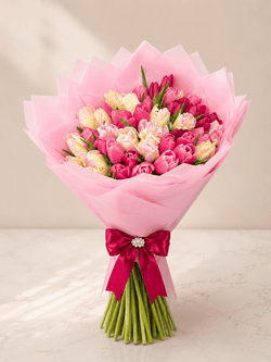50 Mixed Tone Tulips Bouquet