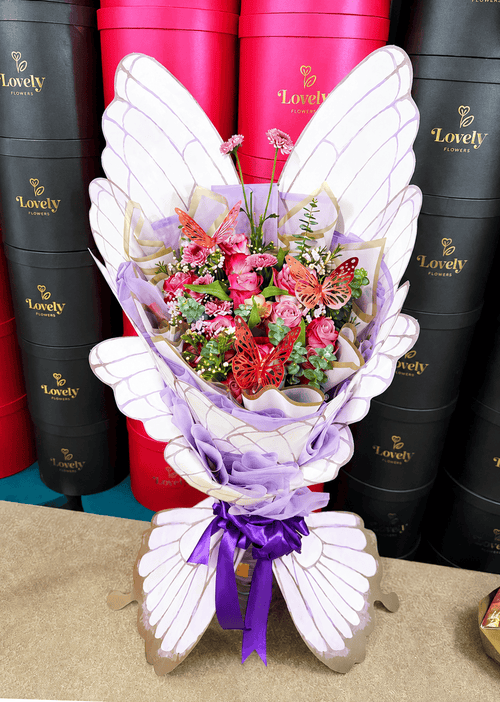 Purple Butterfly Style Bouquet