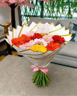 Mixed Color 20 Gerbera Bouquet