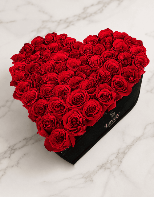 75 Red Rose heart Box