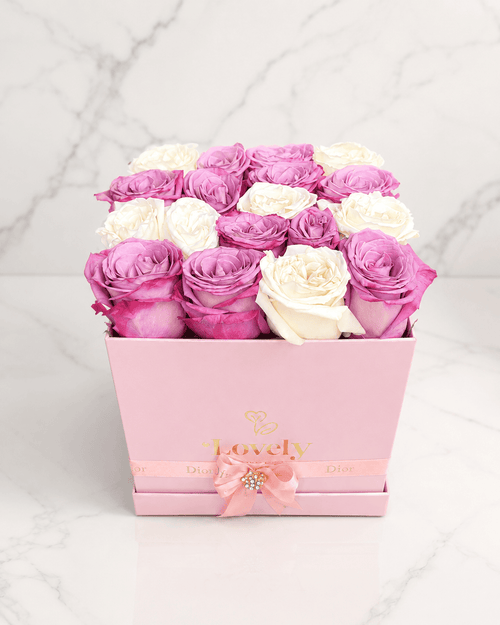 Lavender Blush Rose Square Pink Box