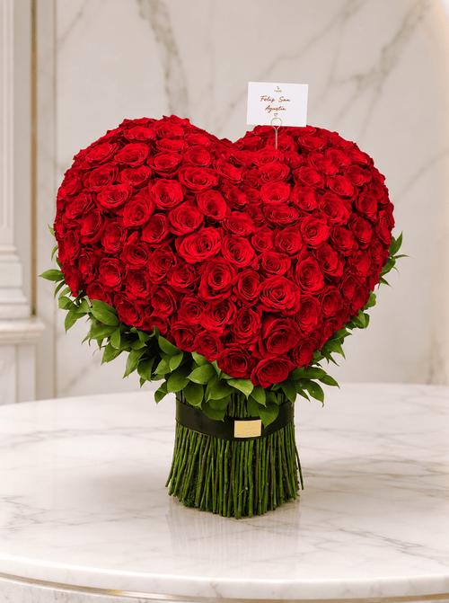 Standing Red Rose Heart