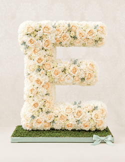 Letter E Ivory Elegance Floral