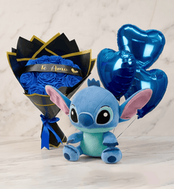 COMBO #19 12 Blue Roses Stitch + Heart Balloon