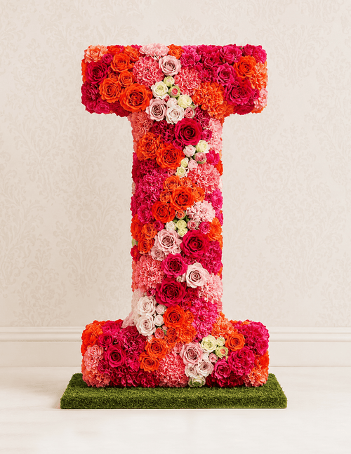 Letter I Vibrant Bloom Floral