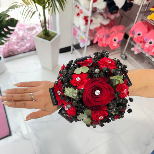 Black & Red Corsage