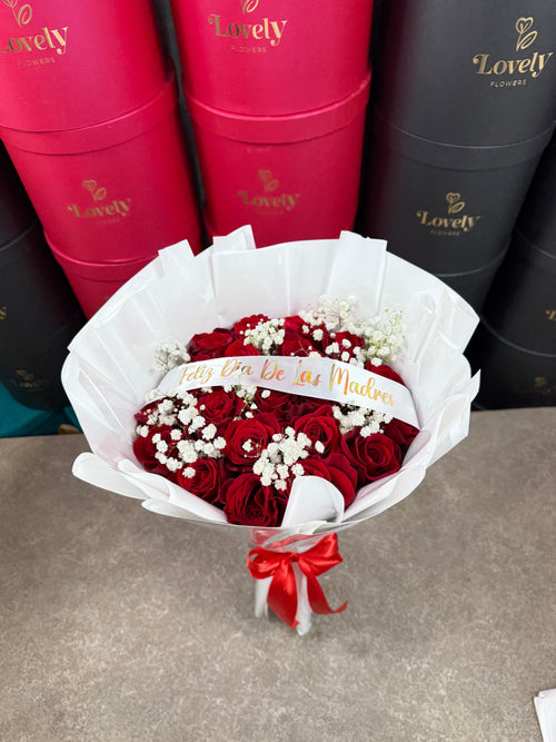 25 Red Roses Feliz Dia De Las Madres