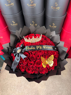 50 Red Roses + Black Paper