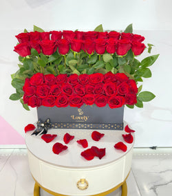 Stunning Red Rose Flat box