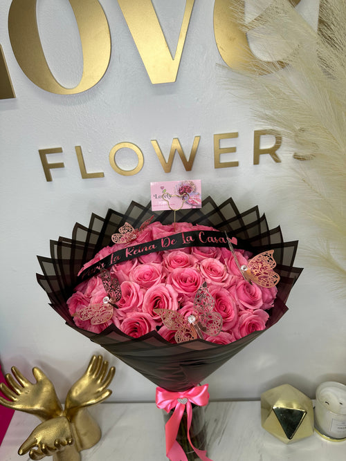 Ramo Buchon 50 Rosas ~ 50 Pink Opala Roses
