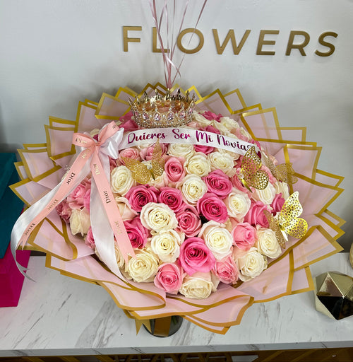 100 Roses Pink & White