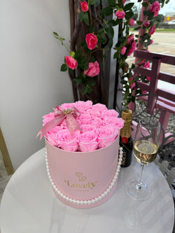 Everlasting Pink Roses Pearl Box