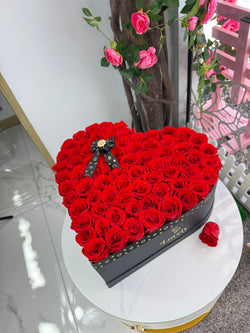Everlasting Red Rose Heart Box
