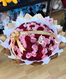 100 Red & Pink Roses