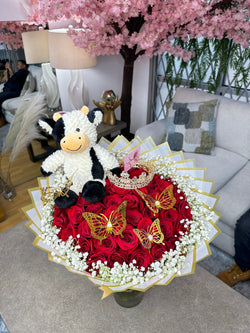 50 Rosas Rojas con Vaquita