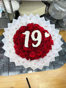 50 Red Roses + Baby Breath Numbers