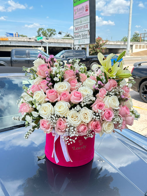 Box with mix of flowers