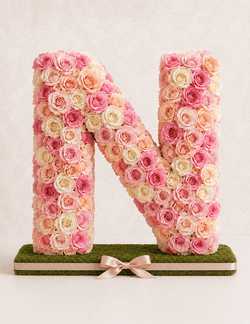 Letter N Blush Bloom Floral