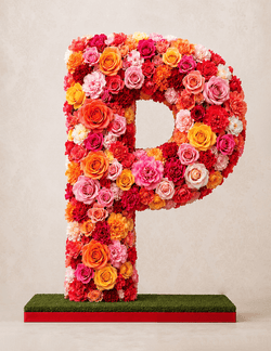 Letter P Sunset Bloom Floral