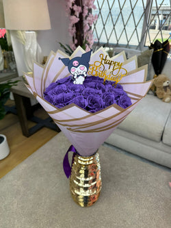 25 Purple Roses + Glitter