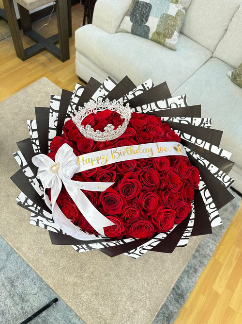 50 Red Dior Roses