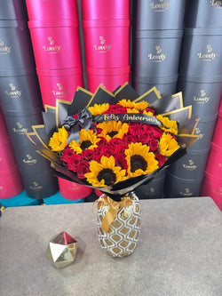 50 Roses + Sunflowers