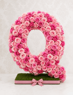 Letter Q Pink Bloom Floral