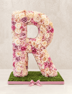 Letter R Blush Elegance Floral