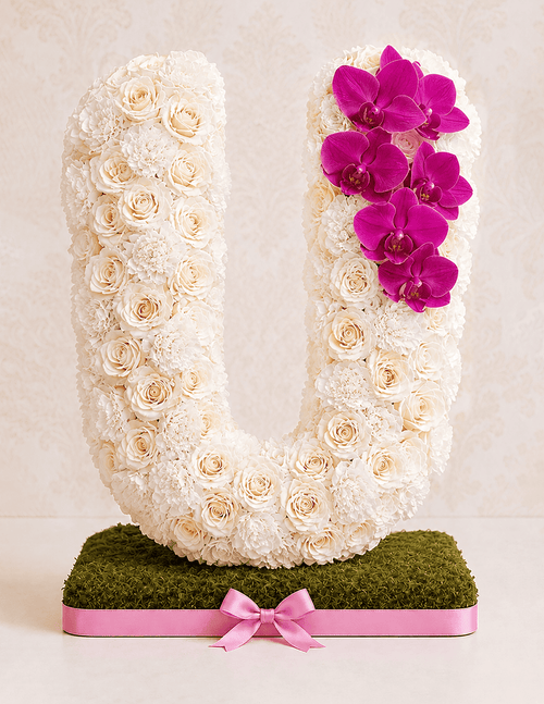 Letter U Orchid Elegance Floral