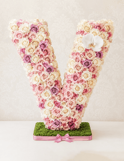 Letter V Lavender Orchid Floral