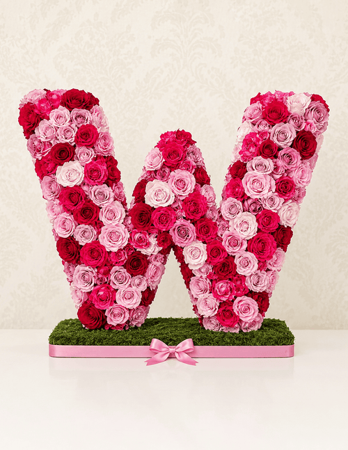 Letter W Pink Harmony Floral