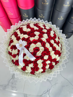 200 Roses White and Red