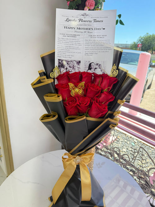 Mother’s Day 12 Red Rose Bouquet