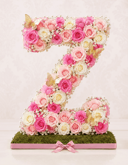 Letter Z Butterfly rose Floral