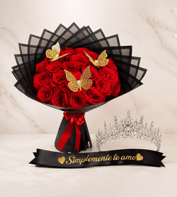 COMBO #21 Royal 25 Red Roses Butterfly Love